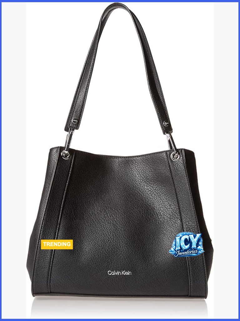 Vegan Leather Triple Compartment Shoulder Bag Hobo Tote